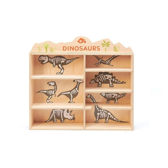 Tender Leaf Toys 8 Dinosaurs & Shelf