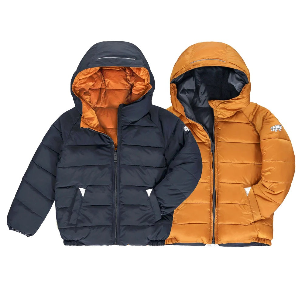 Toastie Kids Ecoreversible Puffer Jacket - Matte Ink Navy/Honey