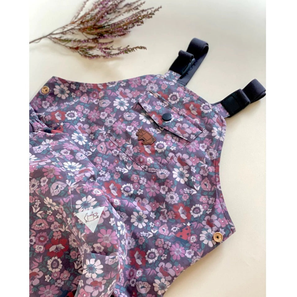 Toastie Kids Waterproof Dungarees - Wild Pink Rose Garden