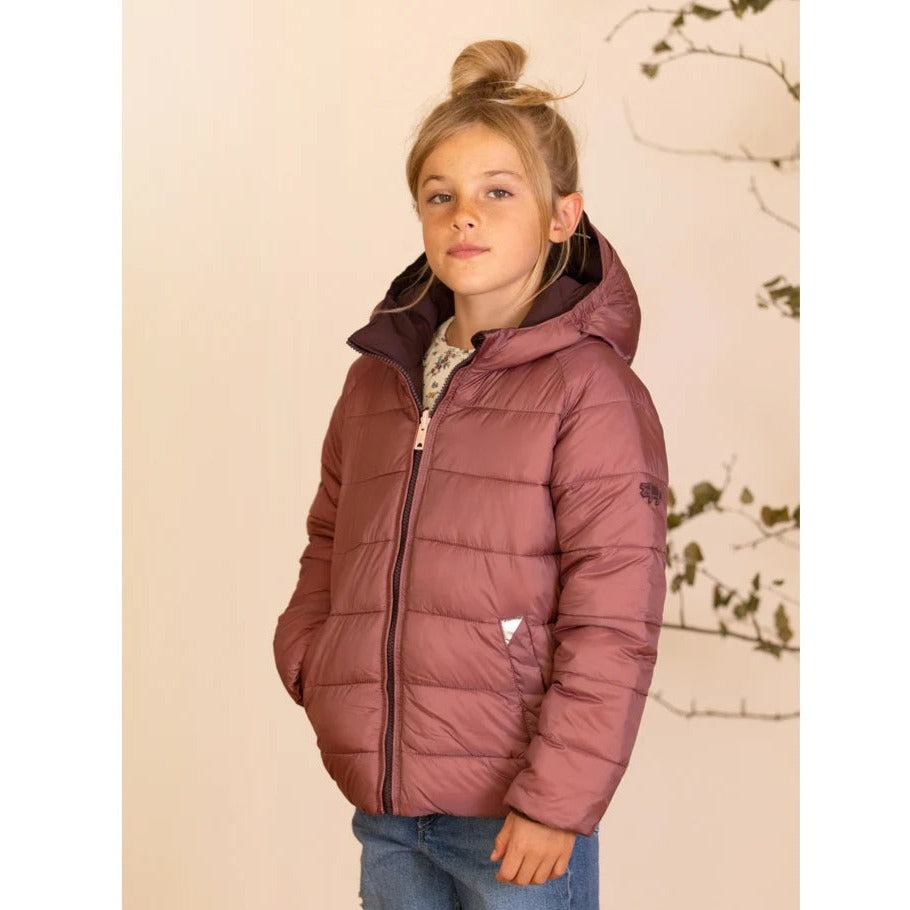 Toastie Kids Ecoreversible Puffer Jacket - Matte Black Cherry/Berry