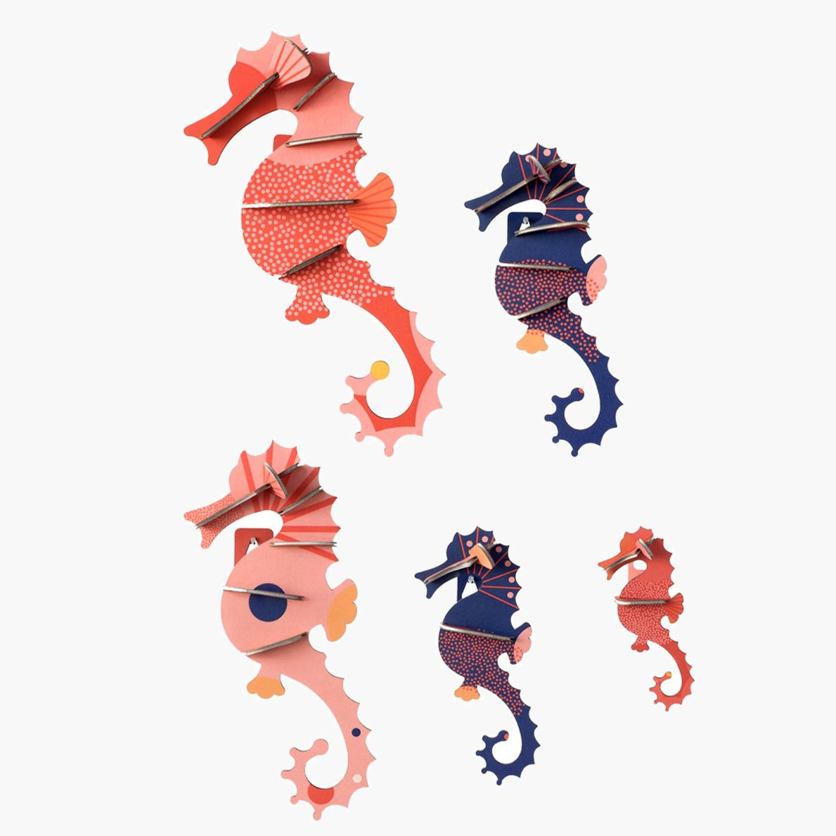 Studio Roof 3D Model Wall Decor - Set of 5 Sea Horses