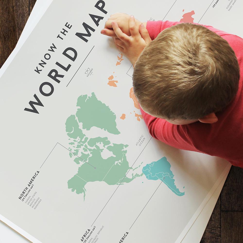 We Are Squared Educational Poster - World Map