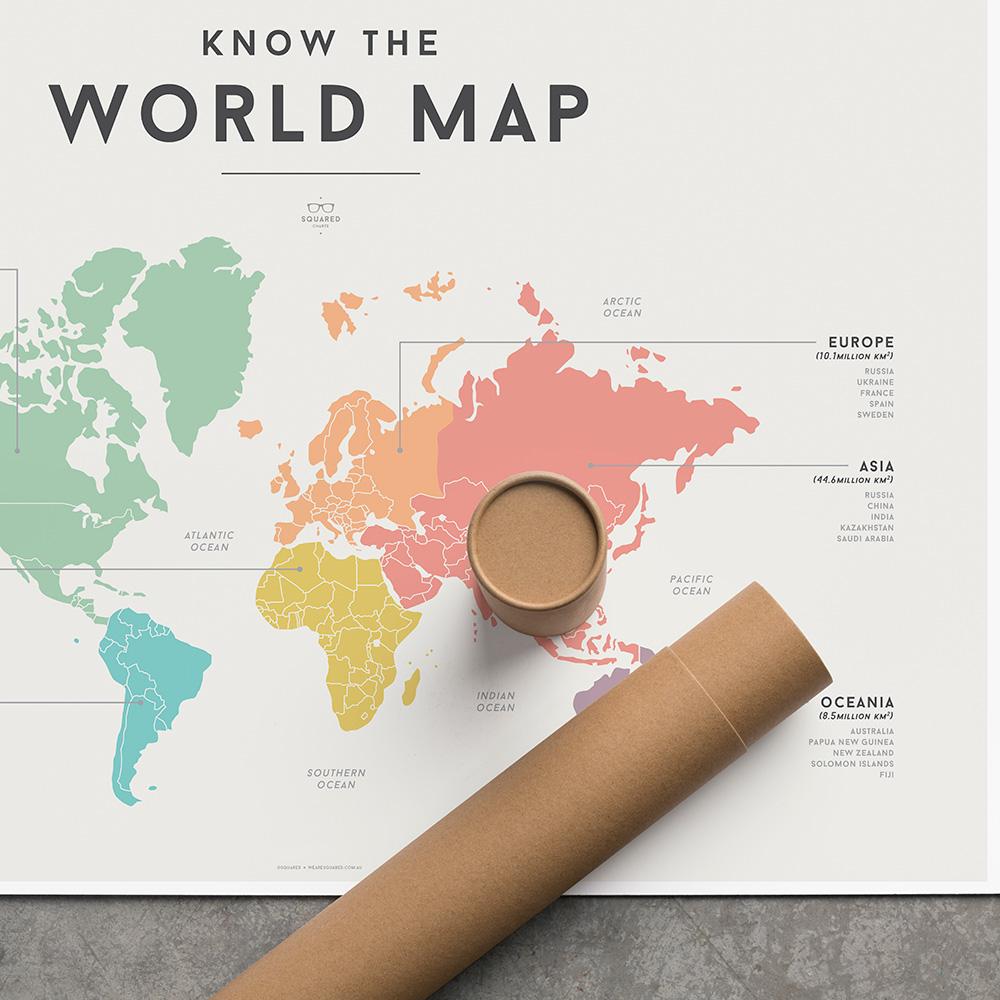 We Are Squared Educational Poster - World Map