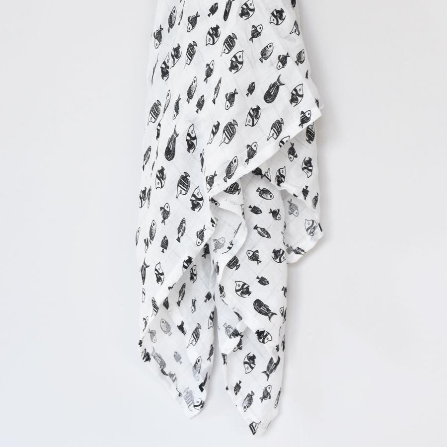 Wee Gallery Organic Muslin Swaddle - Fish