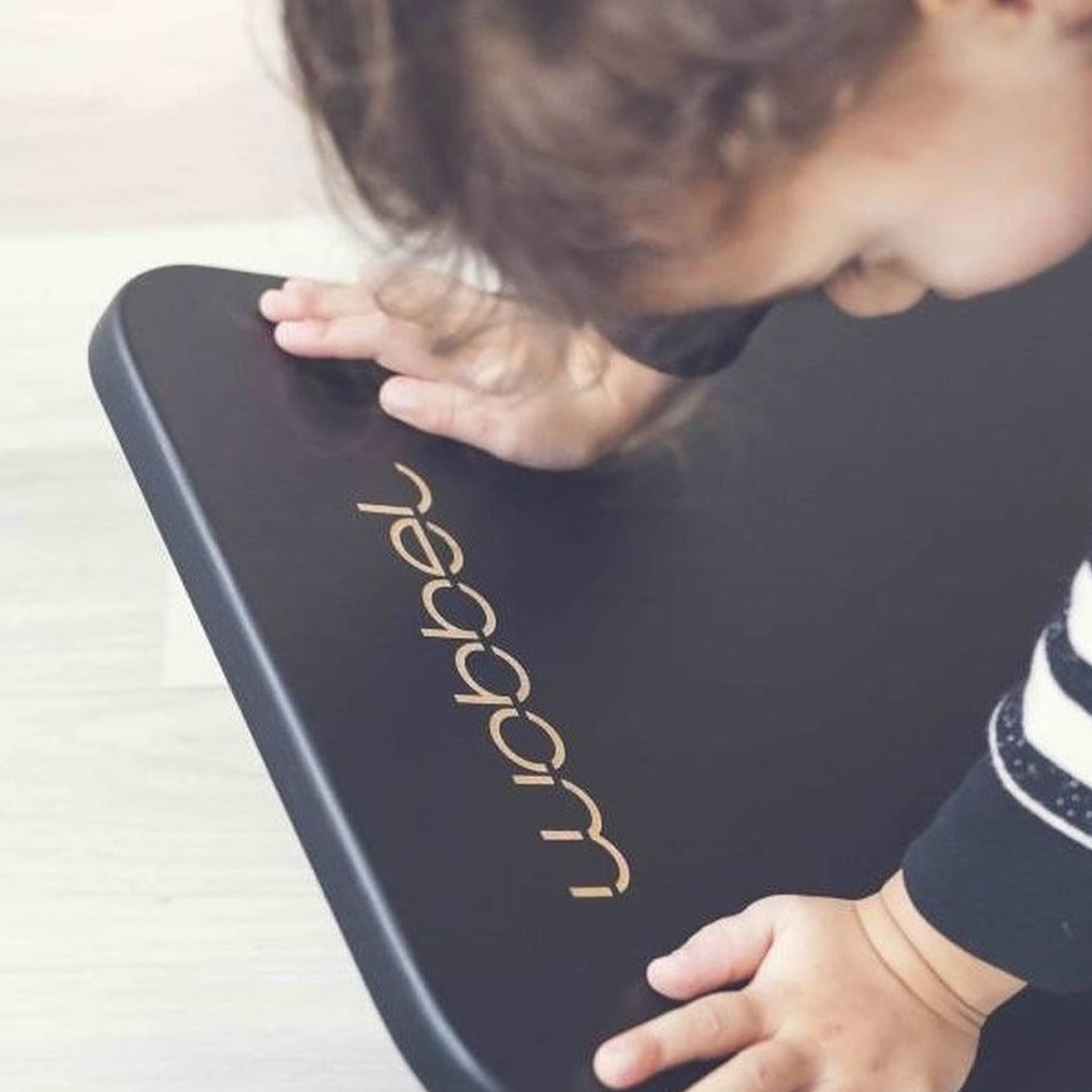 Wobbel Board - Black Edition - Wood Balance Board With Black Felt
