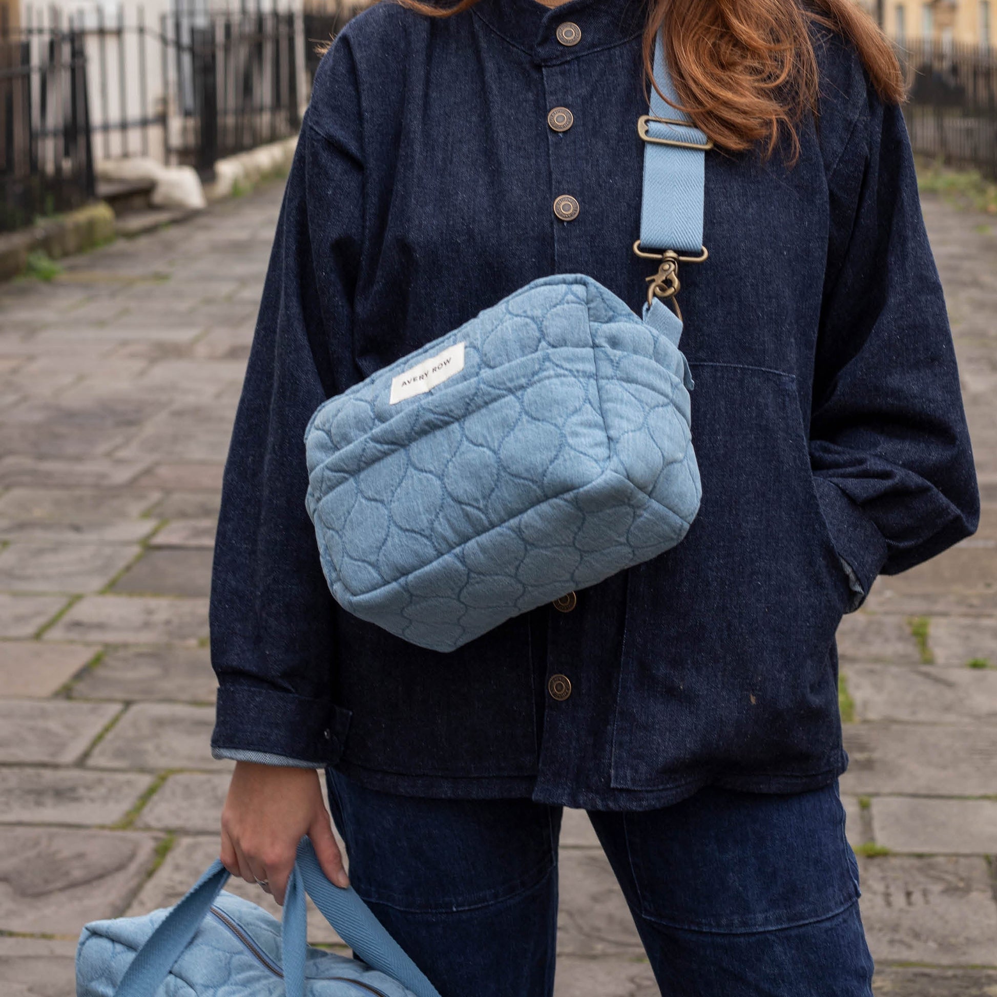 Avery Row Pram Organiser Bag - Denim
