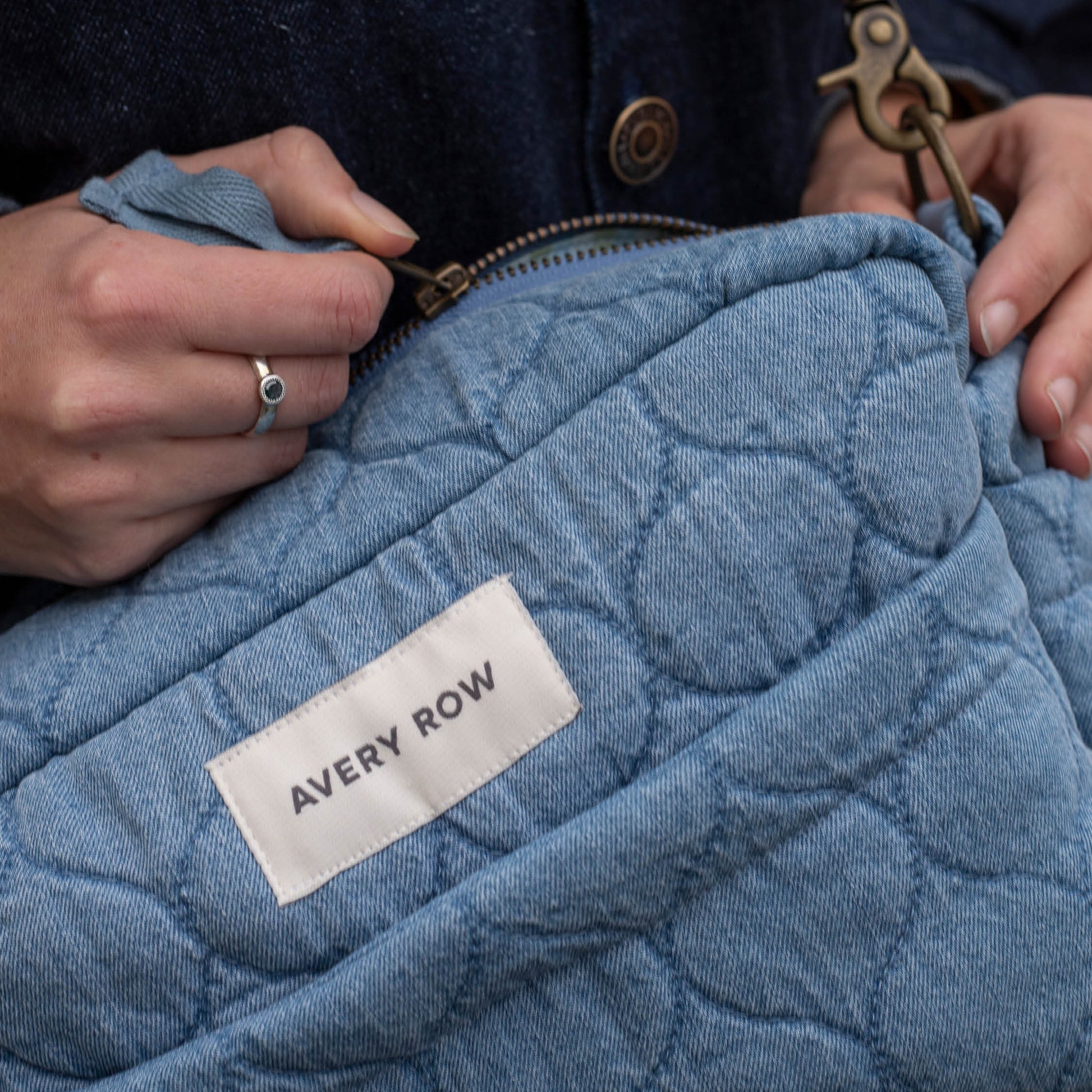 Avery Row Pram Organiser Bag - Denim