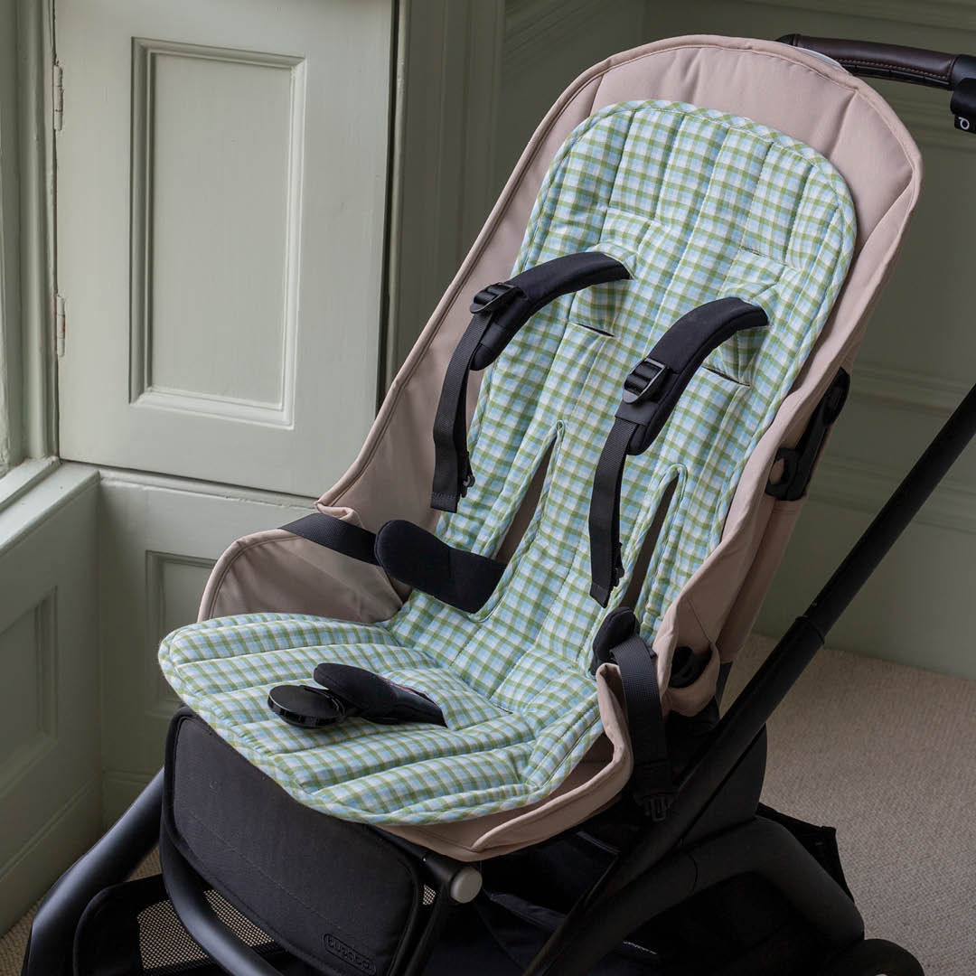 Avery Row Pram Seat Liner - Little Farm/Greenhouse Gingham