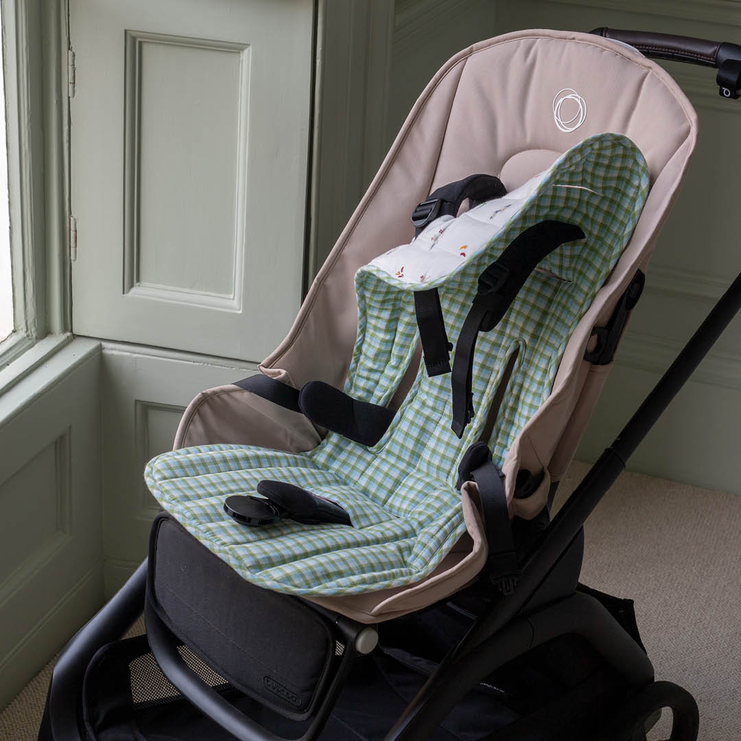 Avery Row Pram Seat Liner - Little Farm/Greenhouse Gingham