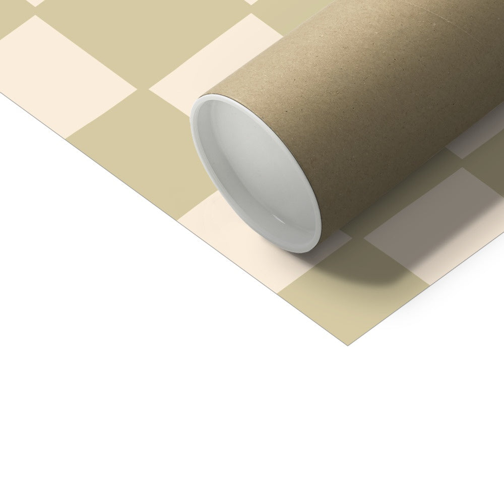 Kid of the Village Lion Check Art Print - Sage