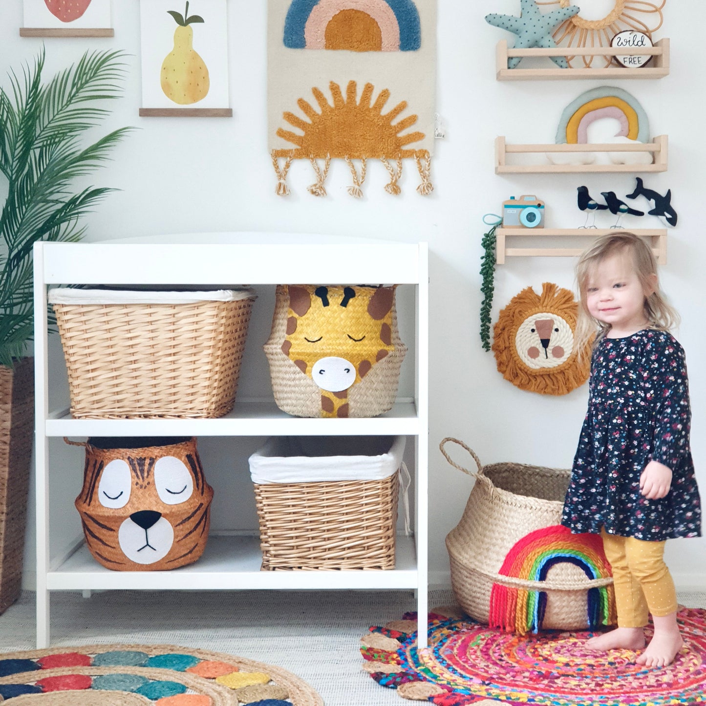 Bellybambino Giraffe Seagrass Basket - Large