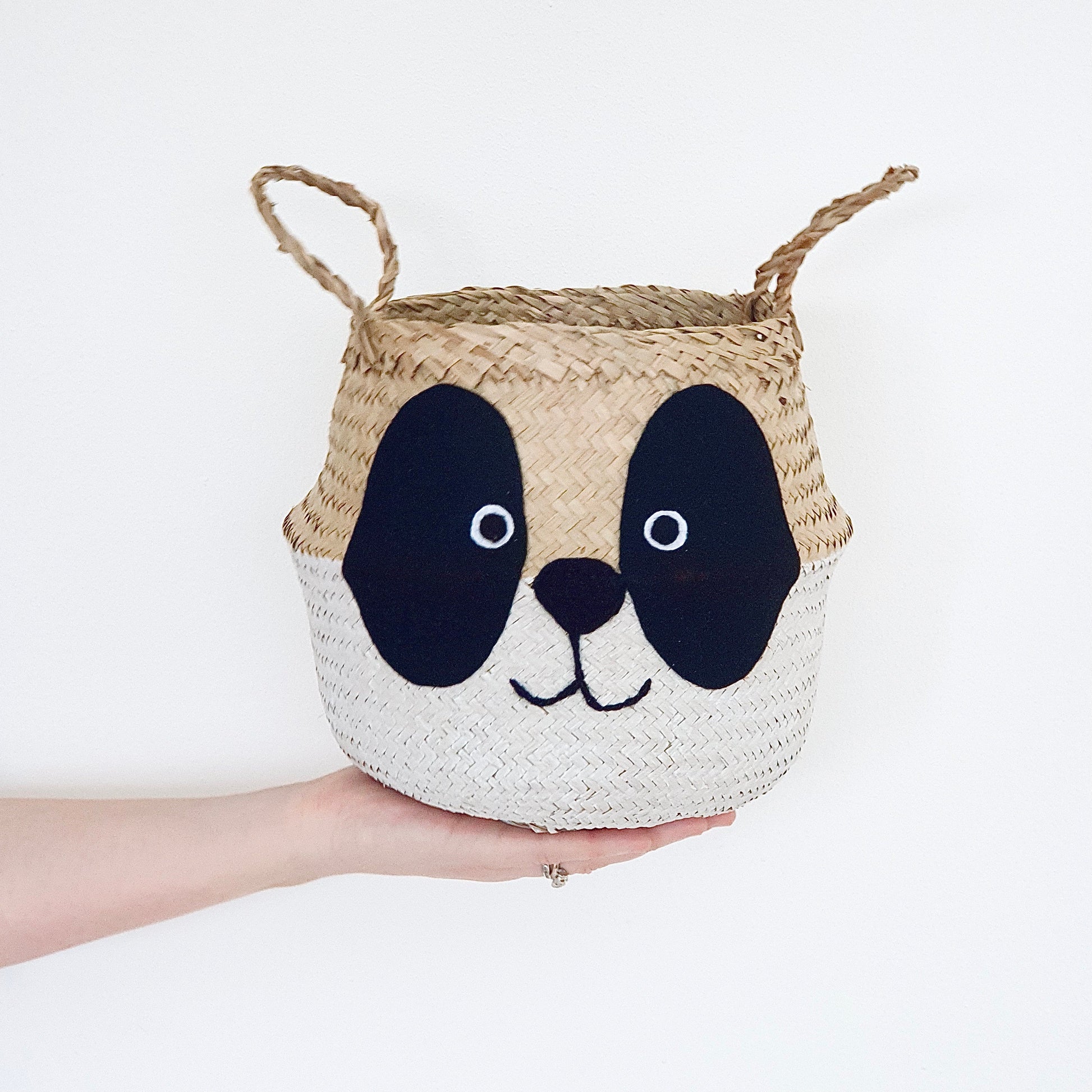 Bellybambino Panda Seagrass Basket - Small