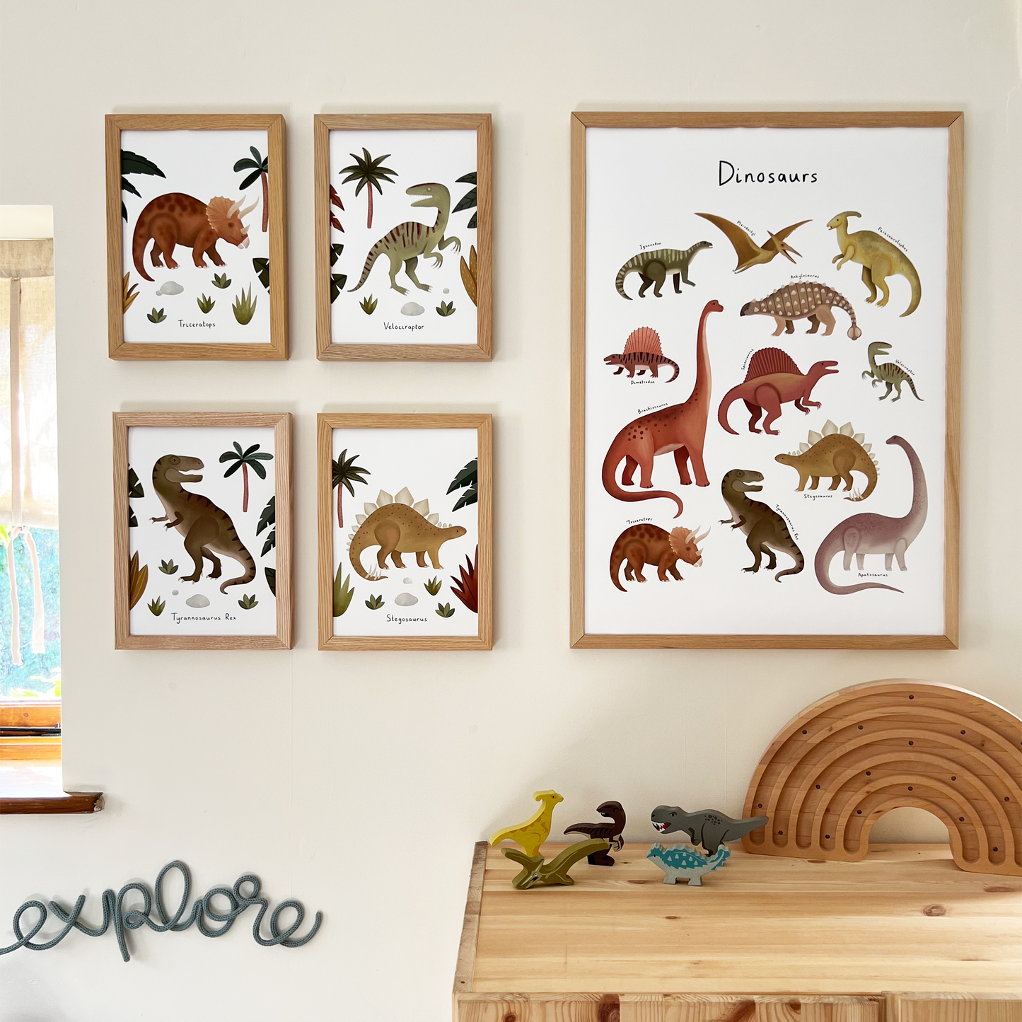 Kid of the Village Dinosaur Chart Art Print - White