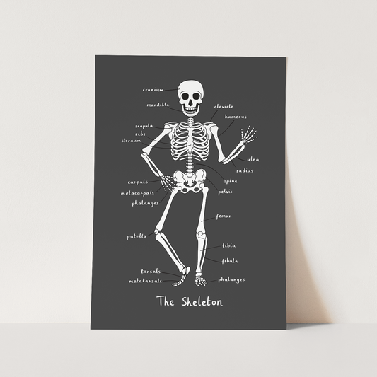 Kid of the Village Skeleton Art Print - Black