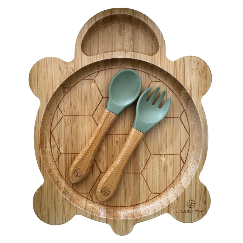 SenseNest Turtle Bamboo Feeding Set