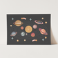 Kid of the Village Solar System Art Print - Black