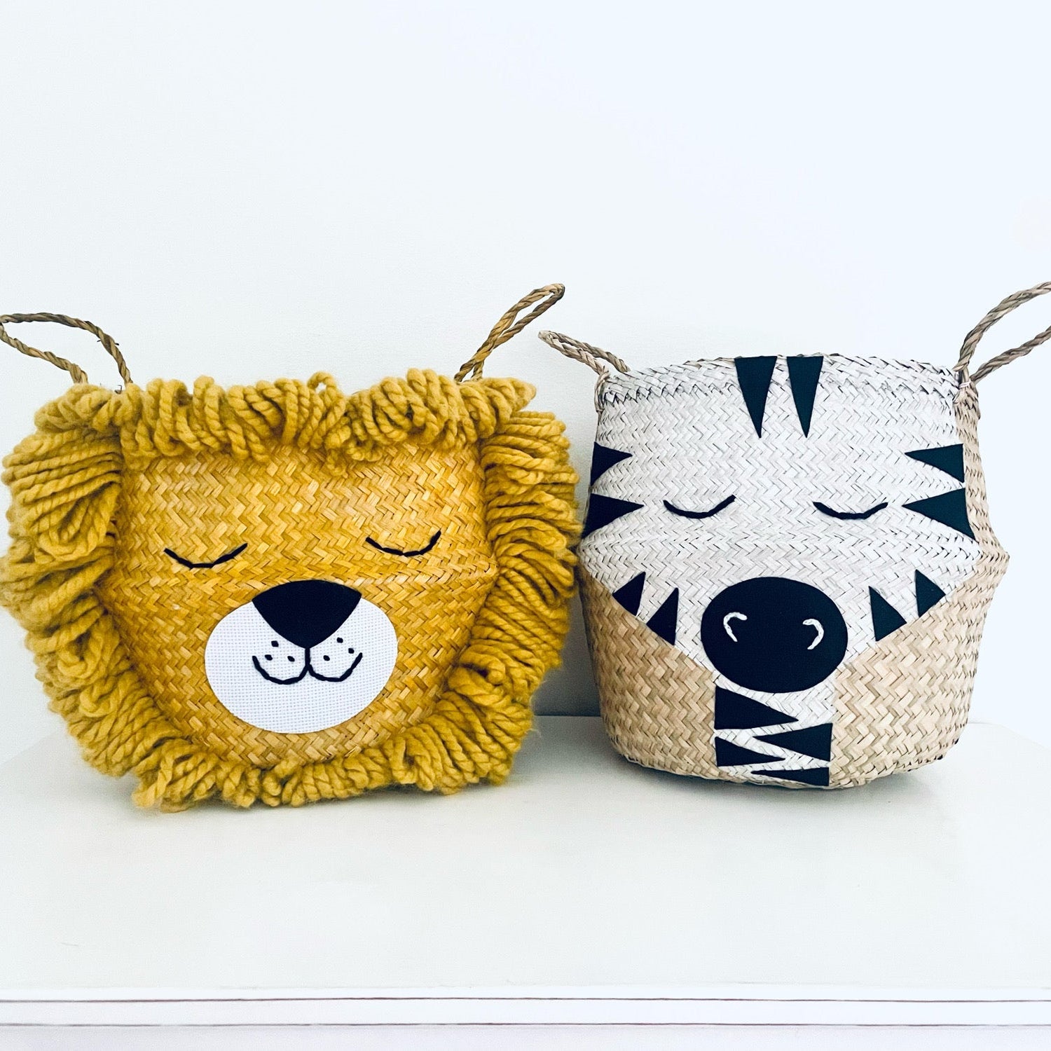 Bellybambino Zebra Seagrass Basket - Large