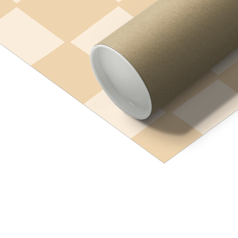 Kid of the Village Zebra Check Art Print - Beige