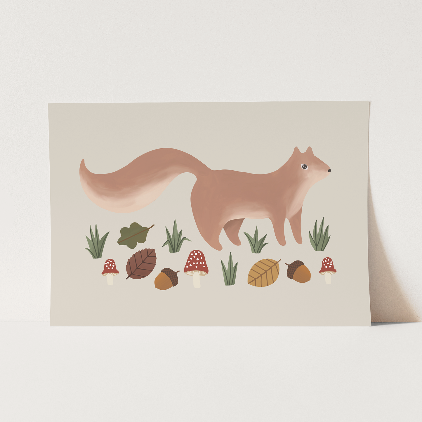 Kid of the Village Squirrel Art Print - Stone