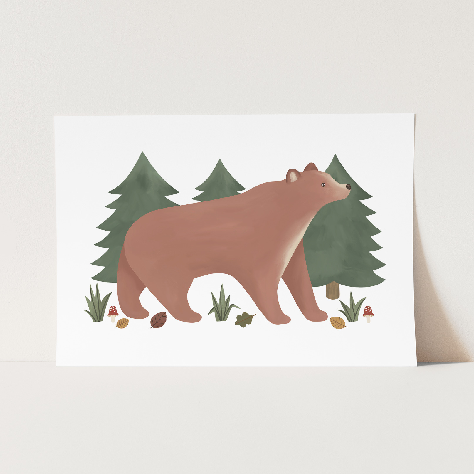Kid of the Village Bear Art Print - White