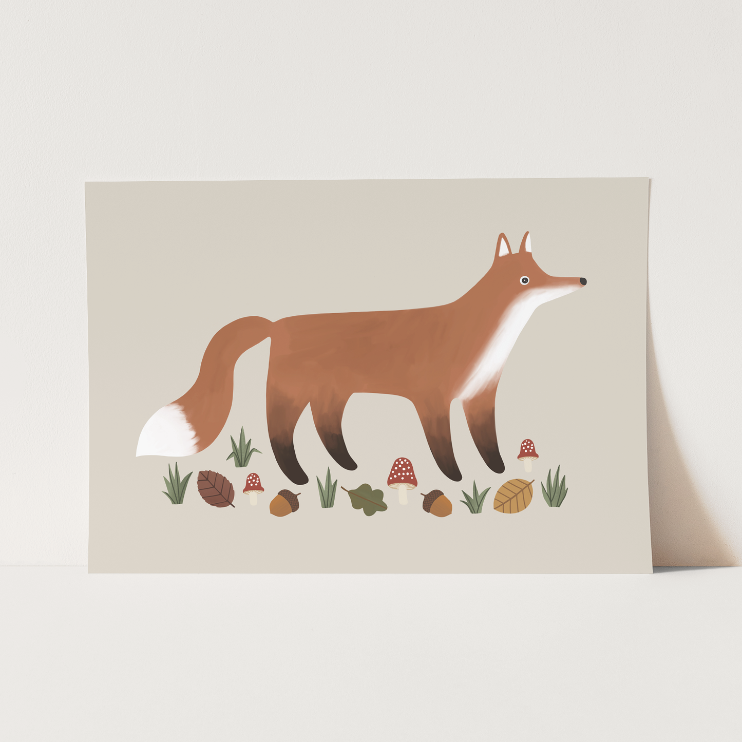 Kid of the Village Fox Art Print - Stone