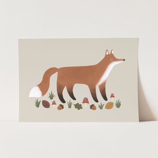 Kid of the Village Fox Art Print - Stone