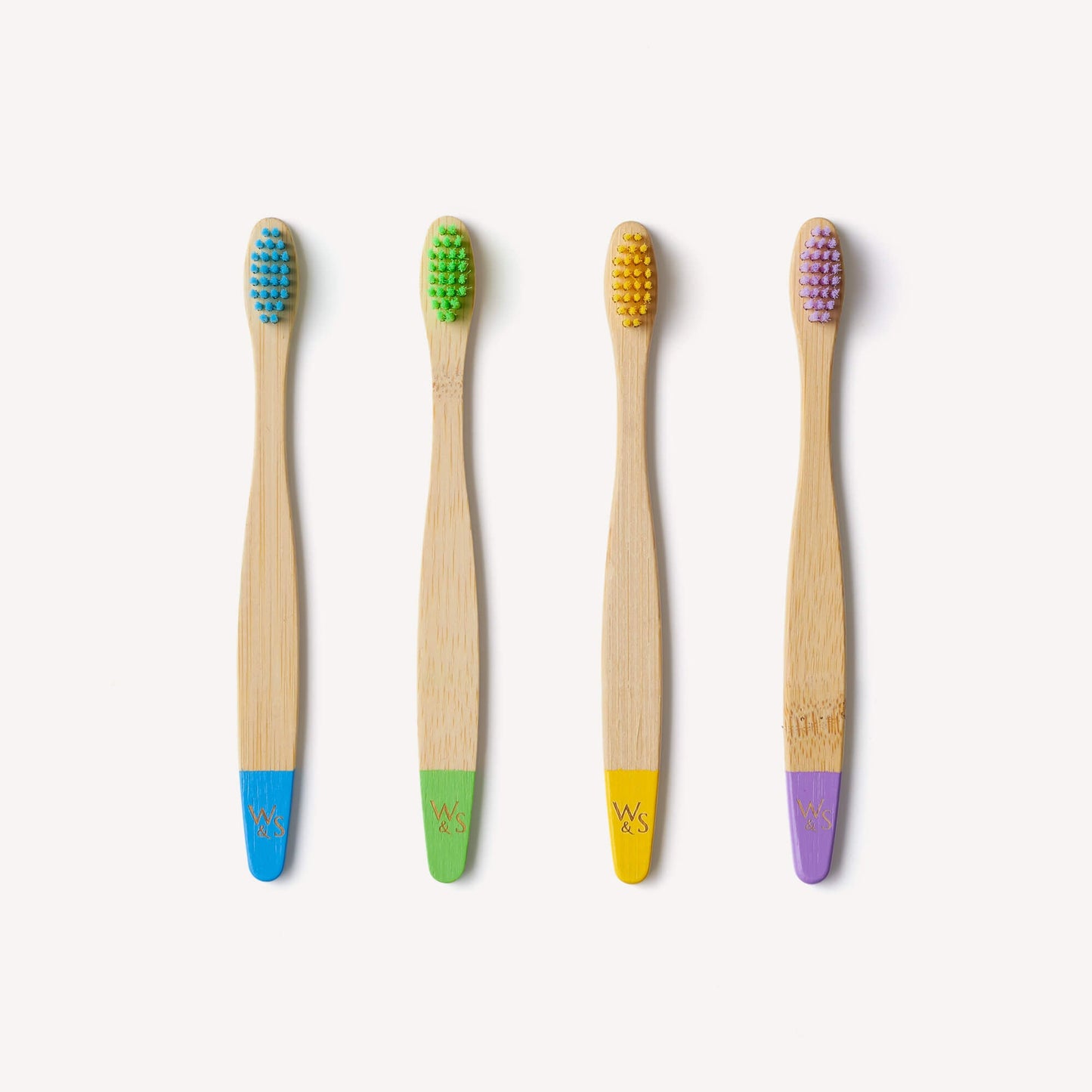 Wild & Stone Children's Bamboo Toothbrush - 4 Pack - Multi-Colour
