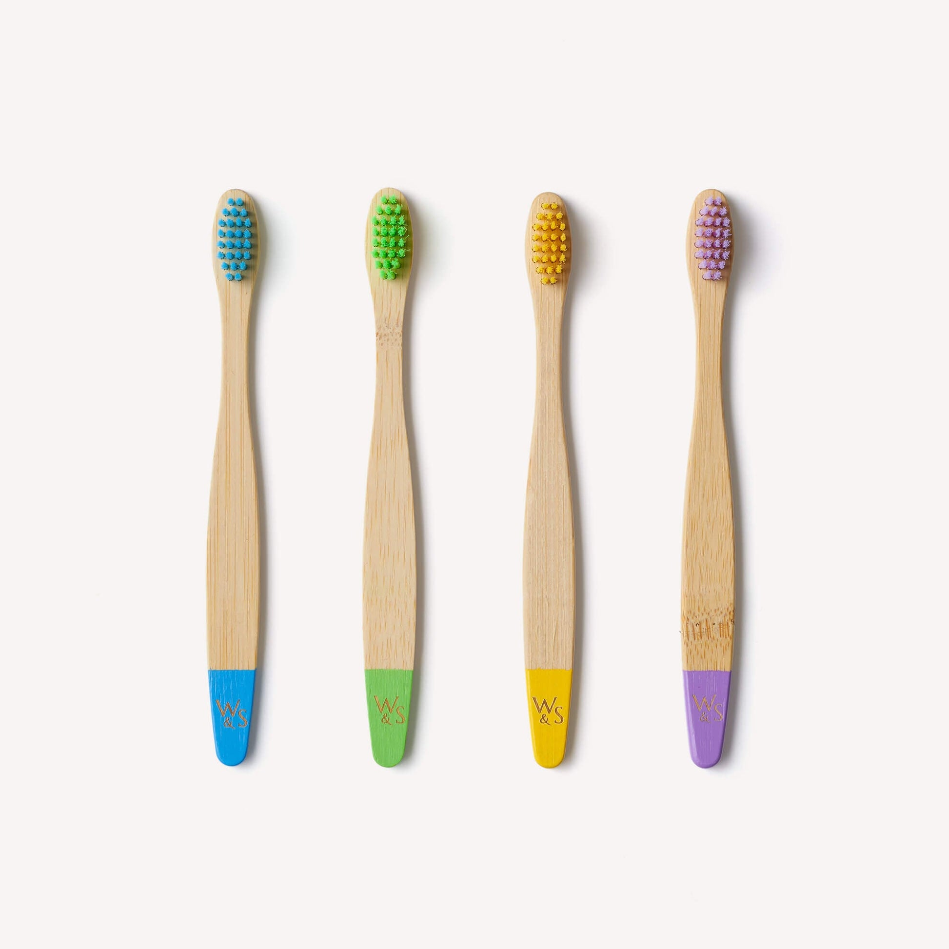 Wild & Stone Children's Bamboo Toothbrush - 4 Pack - Multi-Colour