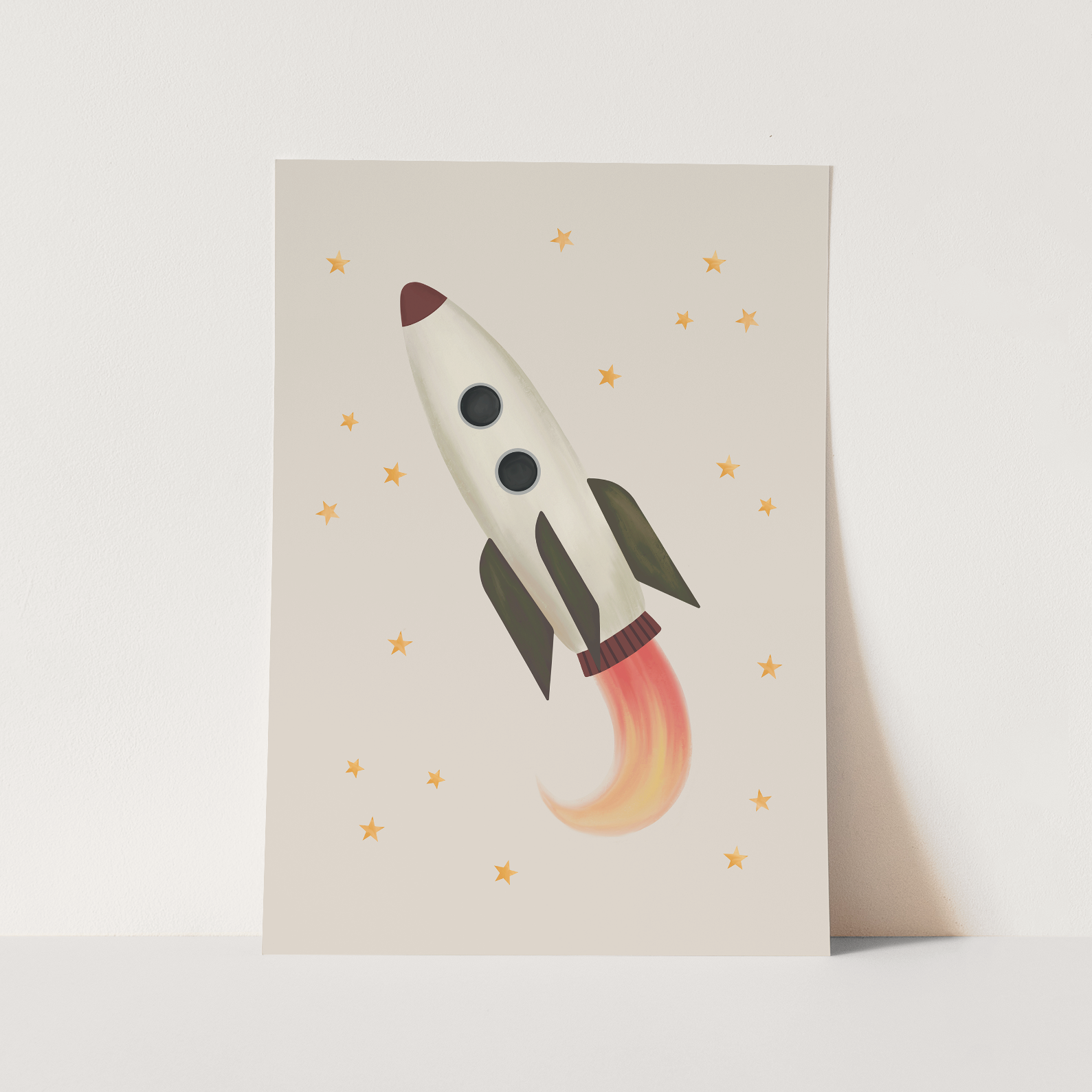 Kid of the Village Rocket Art Print - Stone
