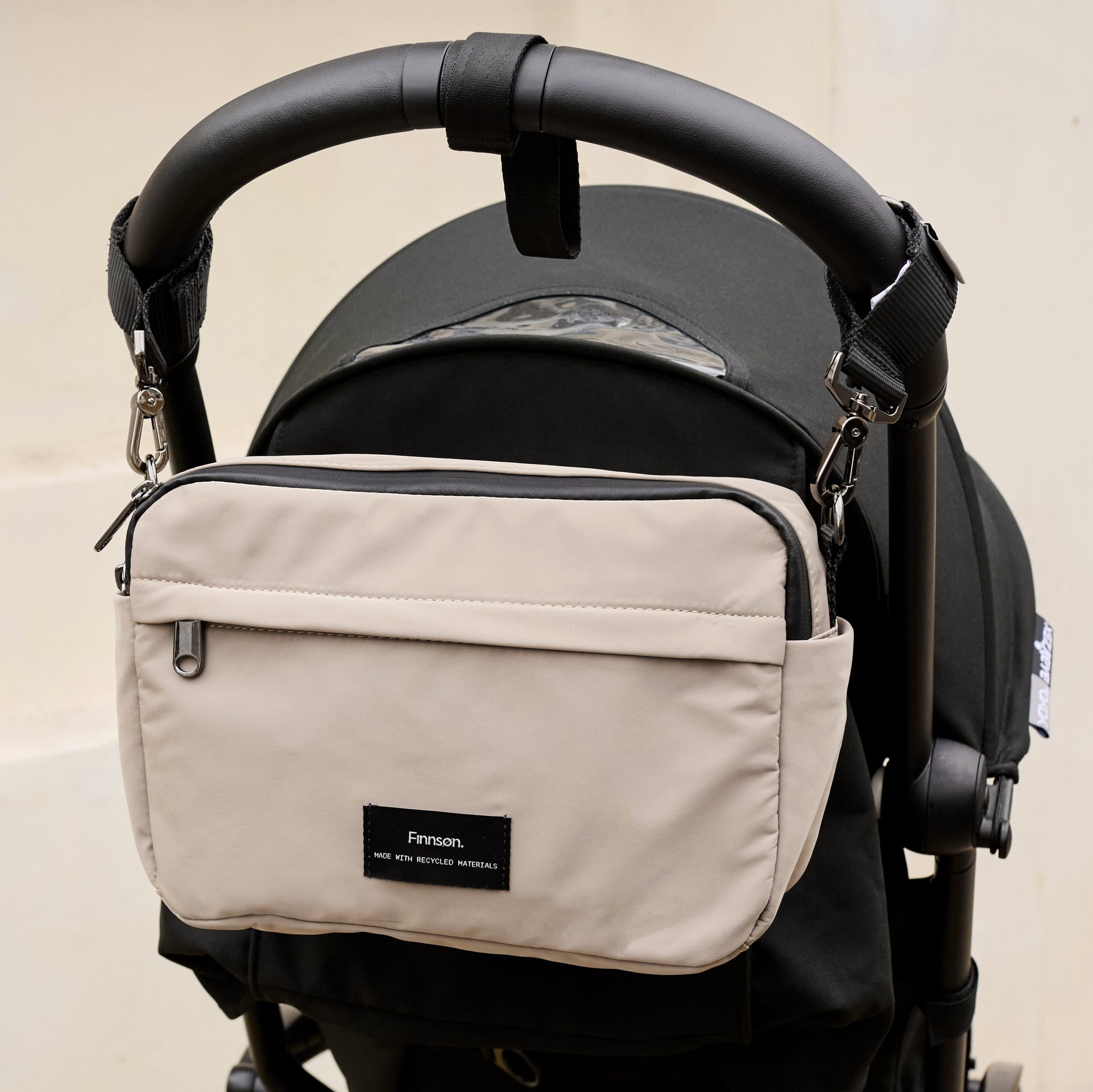 Finnsøn FRIDA Eco Stroller Organiser with Clips - Taupe
