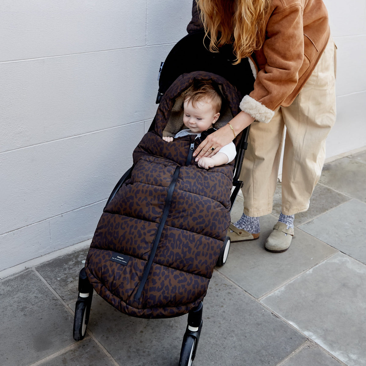 Finnsøn ALMA Eco Universal quilted footmuff - Chocolate Leopard