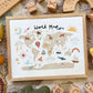 Kid of the Village World Map Art Print - Beige