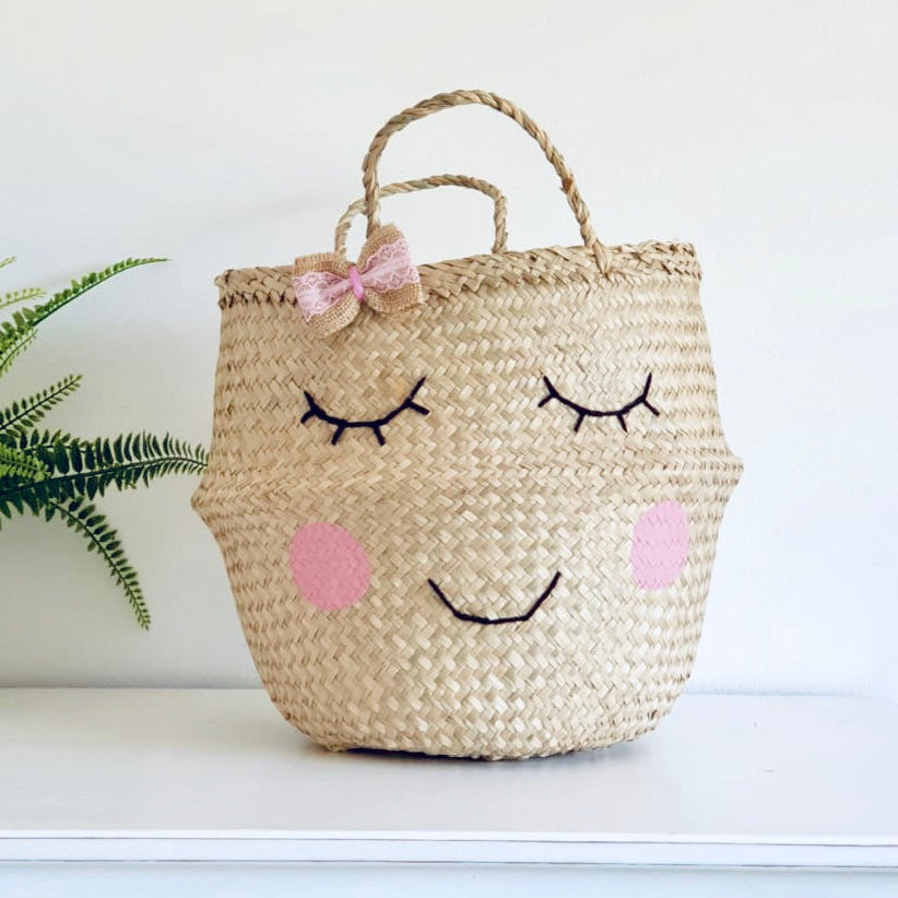 Bellybambino Sweet Cheeks Bow Seagrass Basket - Large