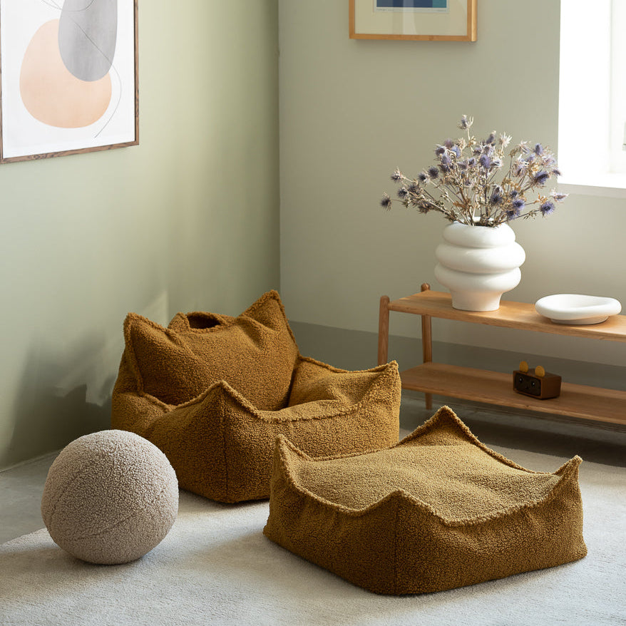 Wigiwama Beanbag Chair & Ottoman Set - Maple