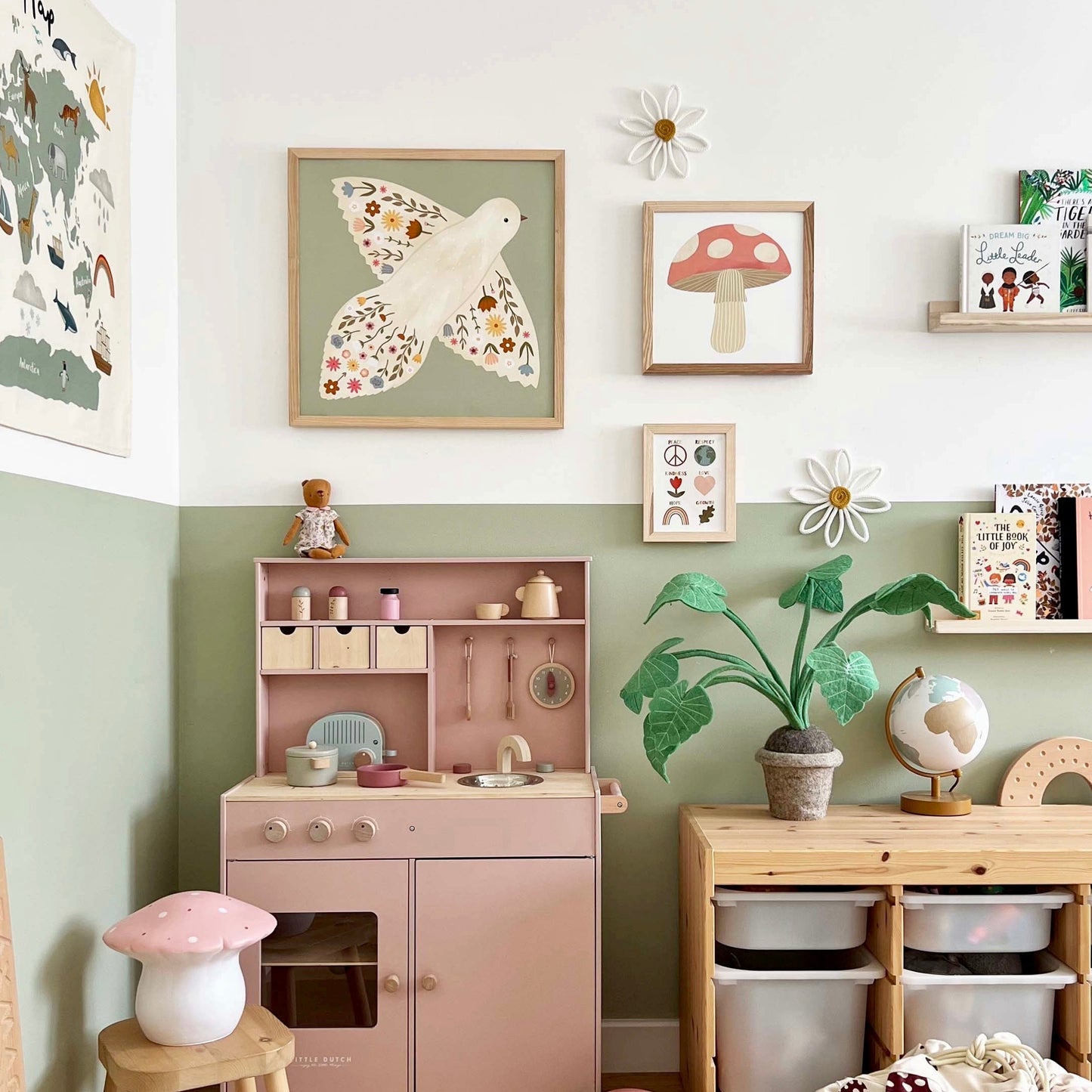 Kid of the Village Mushroom Art Print - Pink