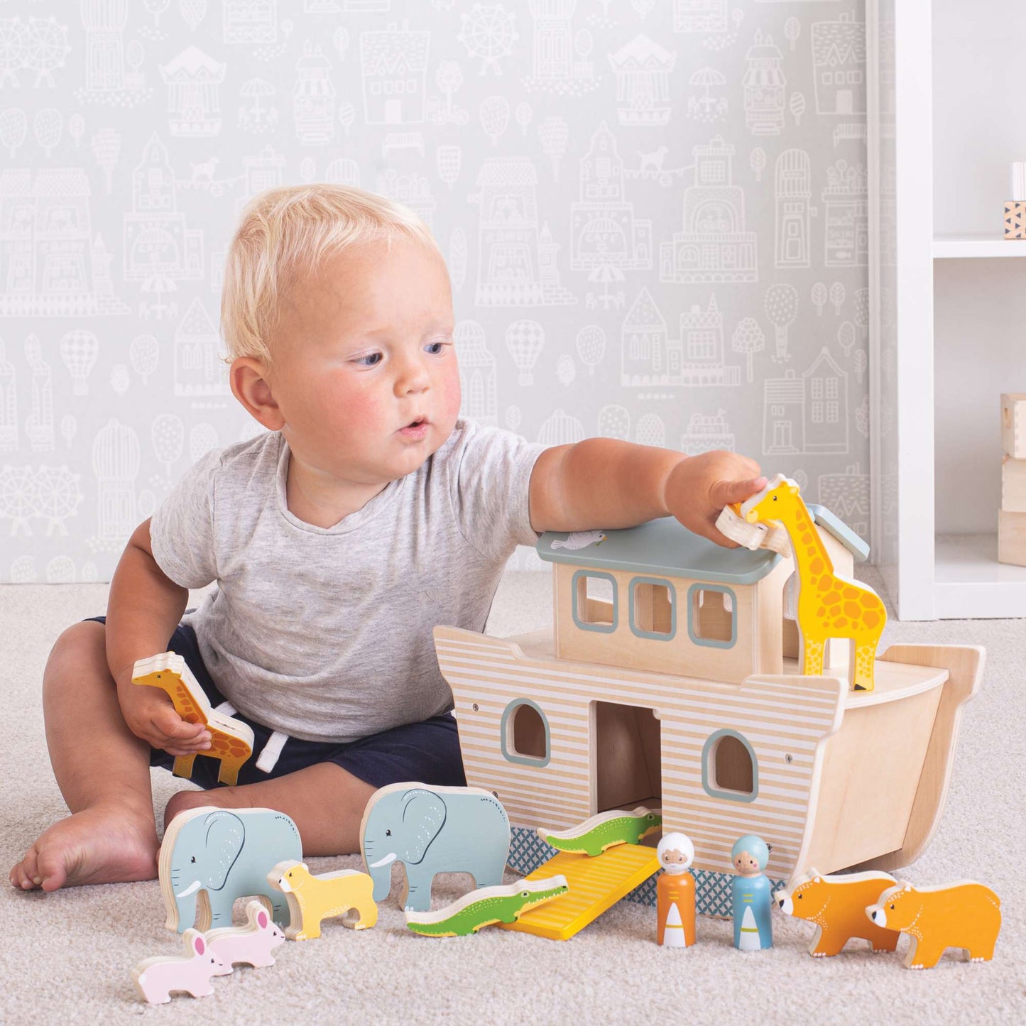 Bigjigs Wooden Noah's Ark Playset