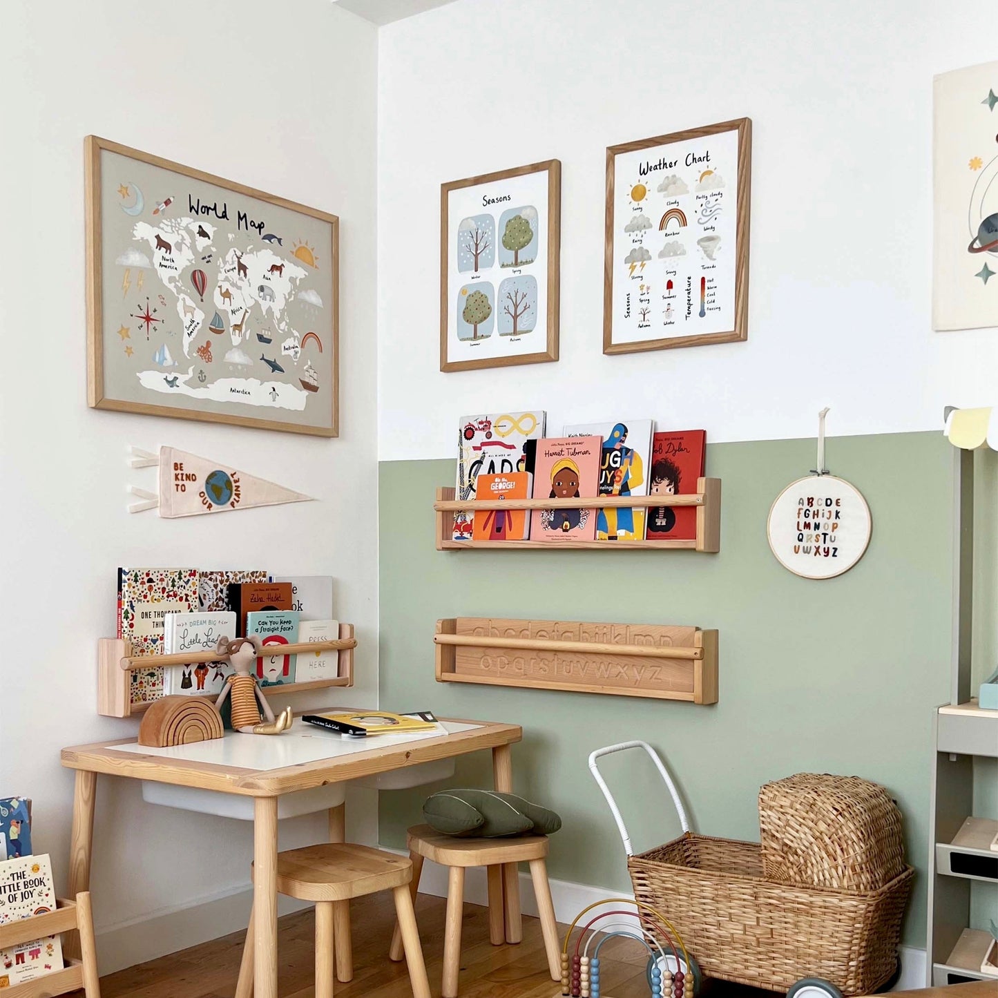 Kid of the Village World Map Art Print - Stone