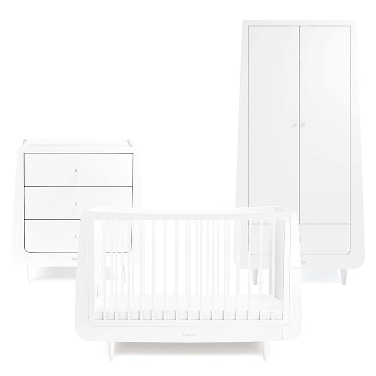 Snuzkot Skandi 3 Piece Nursery Furniture Set - White
