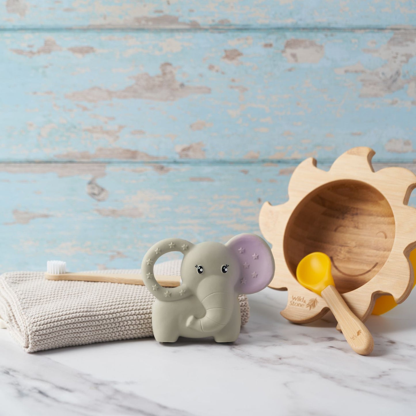 Wild & Stone Natural Rubber Teether - Elephant