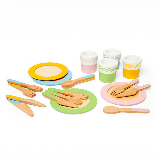 Bigjigs Wooden Toy Dinner Service Set