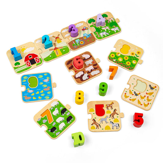 Bigjigs Wooden 1-10 Tile Puzzle