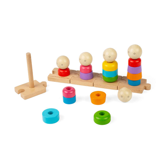 Bigjigs Wooden Stacking Rainbow Family