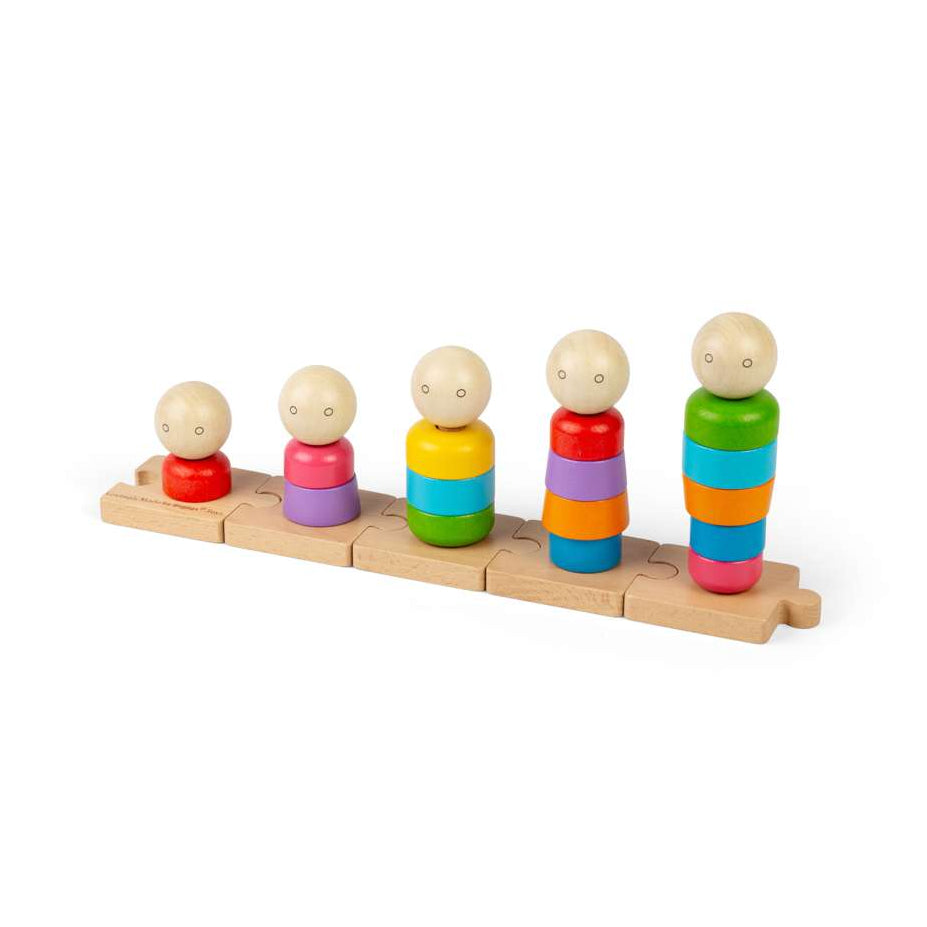Bigjigs Wooden Stacking Rainbow Family