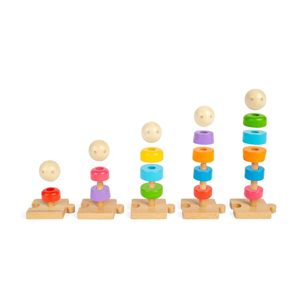 Bigjigs Wooden Stacking Rainbow Family