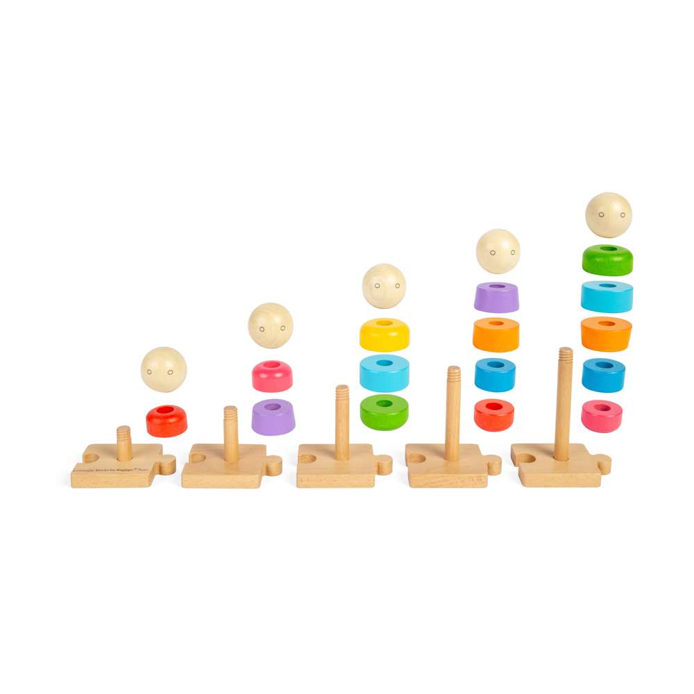 Bigjigs Wooden Stacking Rainbow Family