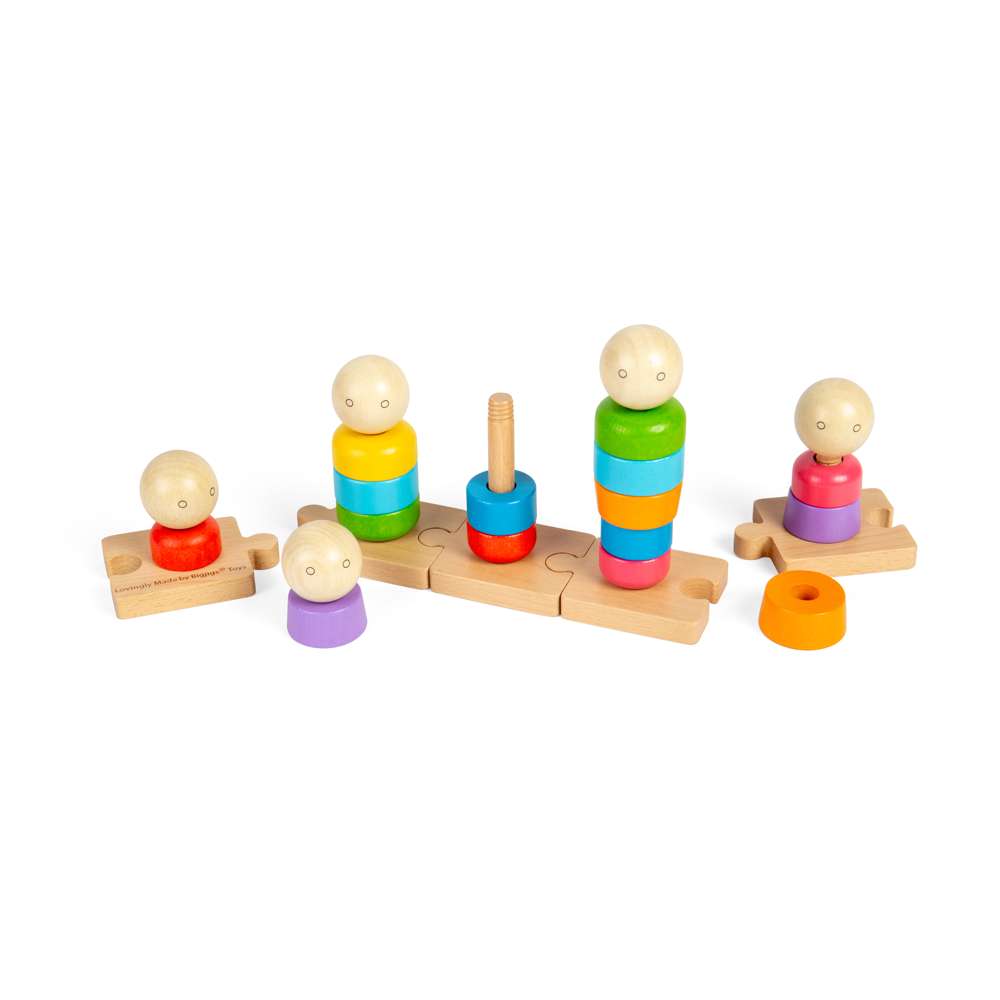 Bigjigs Wooden Stacking Rainbow Family