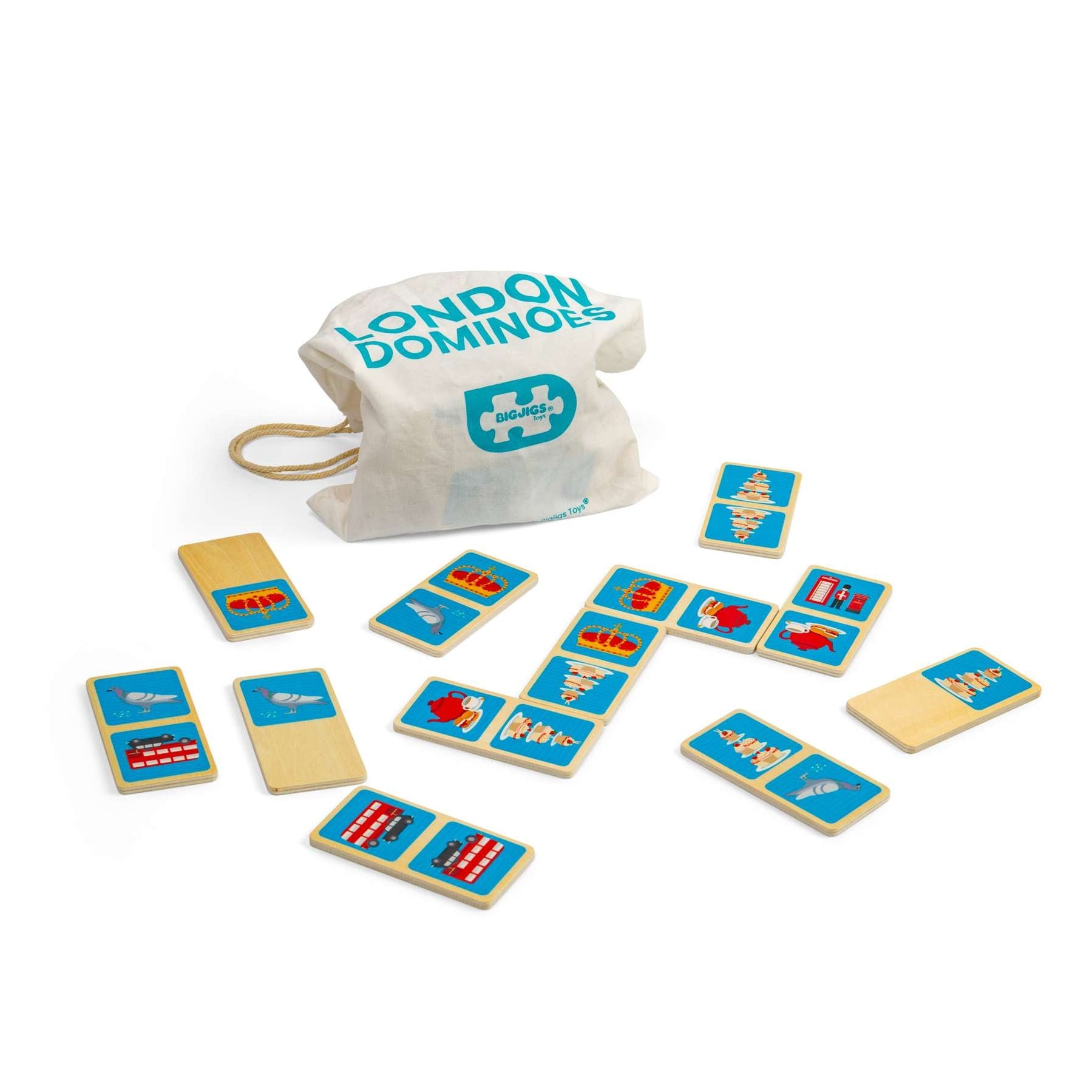 Bigjigs Wooden London Dominoes Set