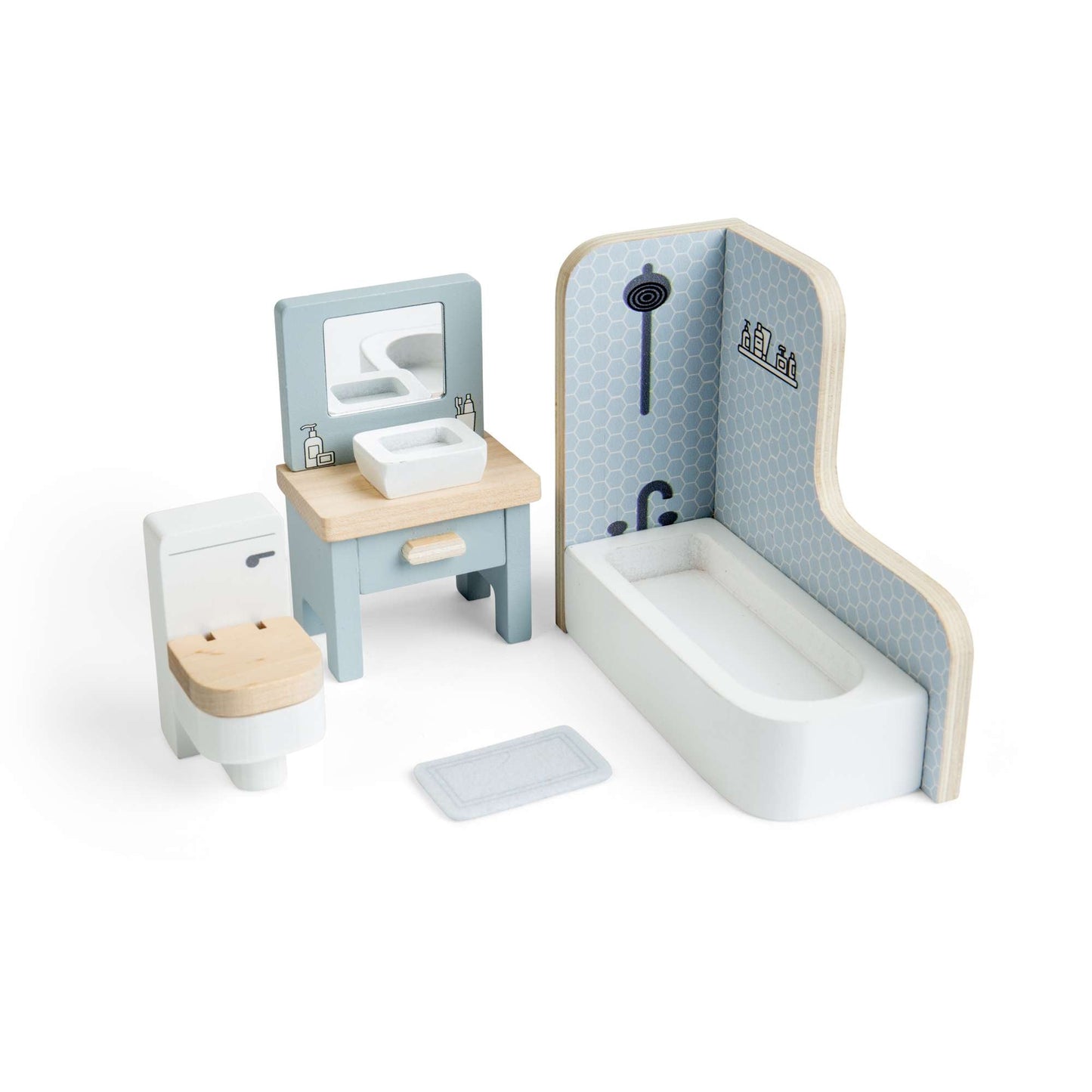 Bigjigs Wooden Doll Bathroom Set