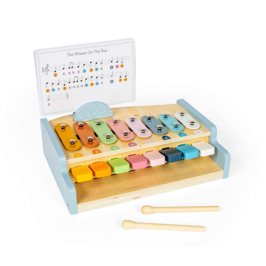 Bigjigs Wooden Xylophone and Piano 2-in-1 Musical Toy