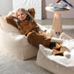 Wigiwama Beanbag Chair & Ottoman Set - Cream